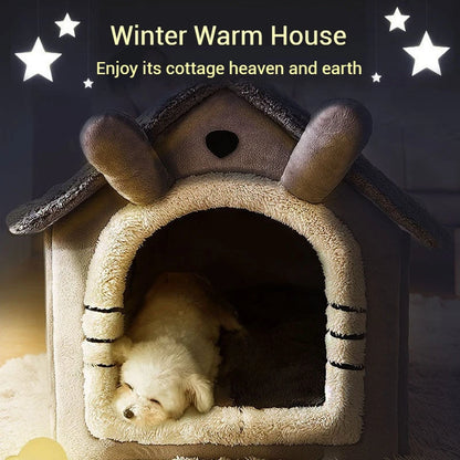 Indoor Warm Dog House Soft Pet Bed Tent House Dog Kennel Cat Bed With Removable Cushion Suitable For Small Medium Large Pets Ind