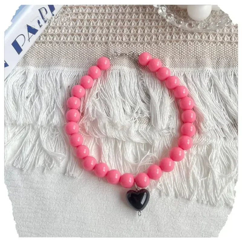 Cute Cat Collar Puppy Accessories Pet Pearl Collar Dog Princess Necklace Cat Jewelry Dog Chain Chihuahua Wedding Jewelry