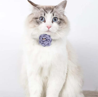 Pet Collar Cute Bow Durable Cat Collars Adjustable Kitten Necklace Tie Cat Puppy Collar Flower Safety Button Pet Gift Supplies