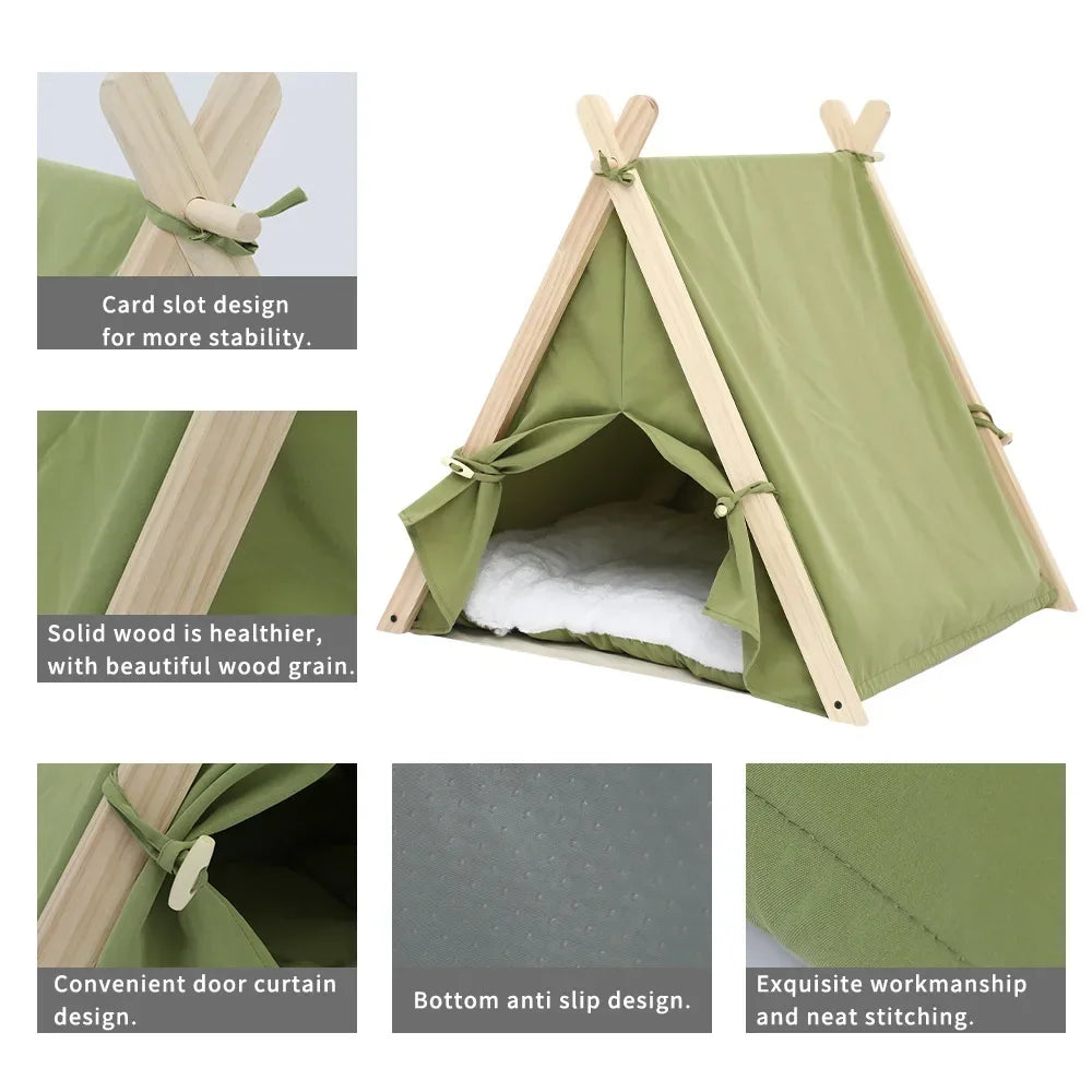 Pet Tent House Cat Bed Portable Dog Cat Universal Teepee Foldable Puppy Kitten Indoor Outdoor Kennels For Pet Tent  Animals Bed