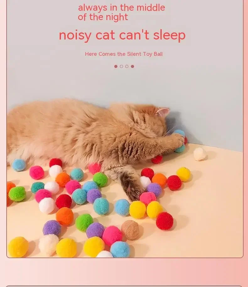 Pet Funny Cat Interactive Teaser Training Toy Creative Kittens Mini Pompoms Games Toys Pets Supplies Accessories Toys for Cat