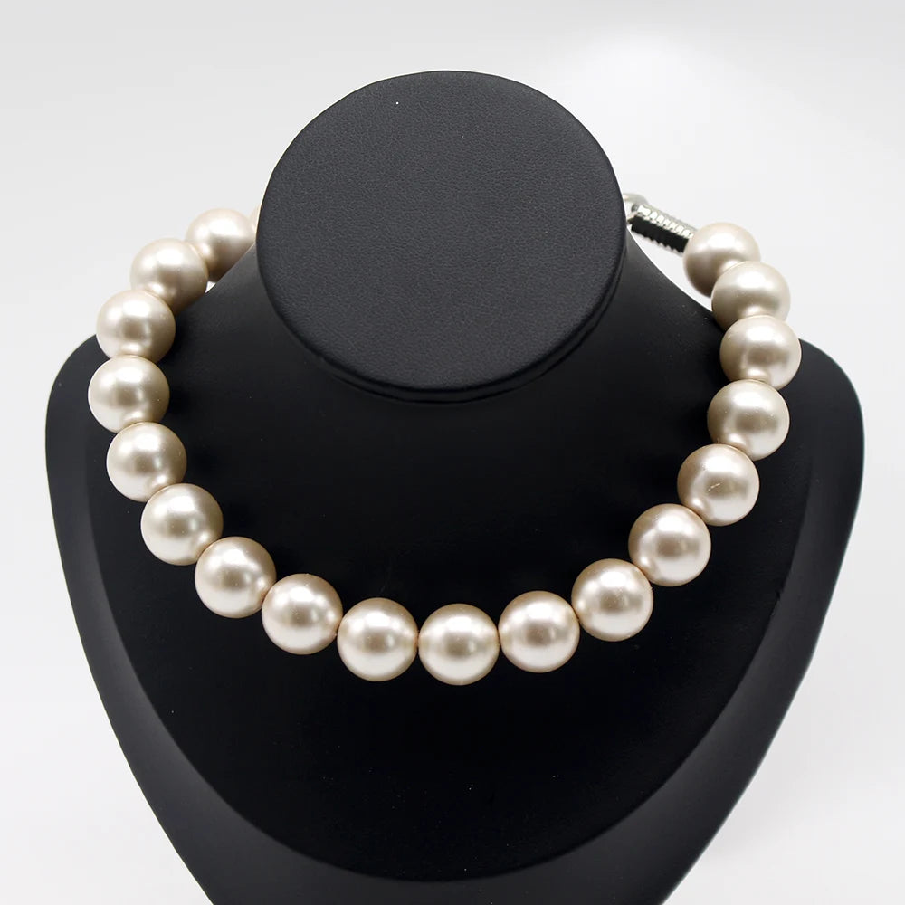 Dog Pearl Collars for Large Dogs Cats Pet Necklace Jewelry Chihuahua Yorkie Girl Clothing Dress Costume Accessories Wire Rope