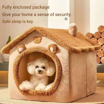 Indoor Warm Dog House Soft Pet Bed Tent House Dog Kennel Cat Bed With Removable Cushion Suitable For Small Medium Large Pets Ind