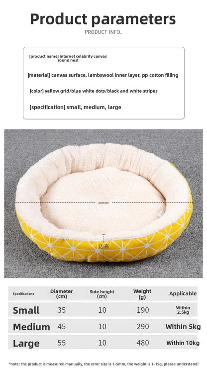 Pet Cat and Dog Bed Warm Comfortable Dog House Soft PP Cotton Nest Dog Basket Mat Kennel Dog Bed Dog Mat Pet Bed Pet Supplies