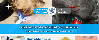 Dog Grooming Kit for Pet Include 4 Hair Clipper Combs 2.5L Vacuum Cleaner and 5 Pet Grooming Tools for Shedding