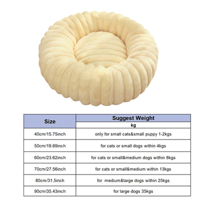 Round Pet Bed for Large Dog,  Winter Warm Cat Sofa Bed Washable Large Dog Bed All Seasons Available