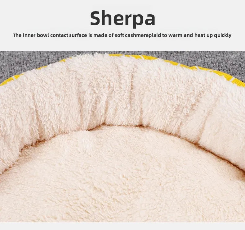 Pet Cat and Dog Bed Warm Comfortable Dog House Soft PP Cotton Nest Dog Basket Mat Kennel Dog Bed Dog Mat Pet Bed Pet Supplies