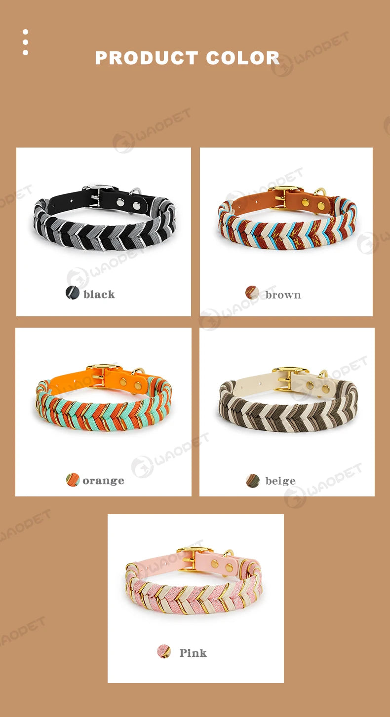 Pet Supplies Handmade Dog Collar Fashion Colorful Design Cat Neck Ring For Outdoor Walking Dog Collar High-End Adjustable Collar